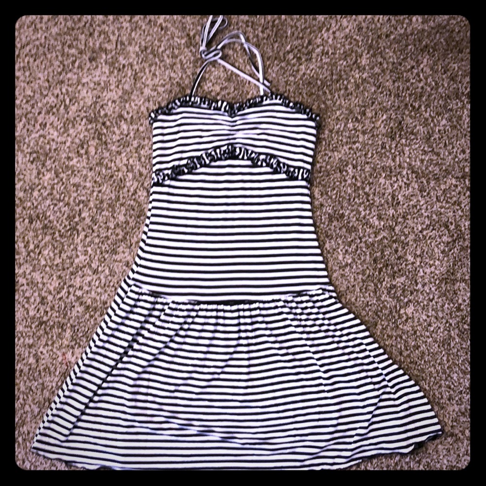 Black & White stripe mini dress by Buttons, sz Sm